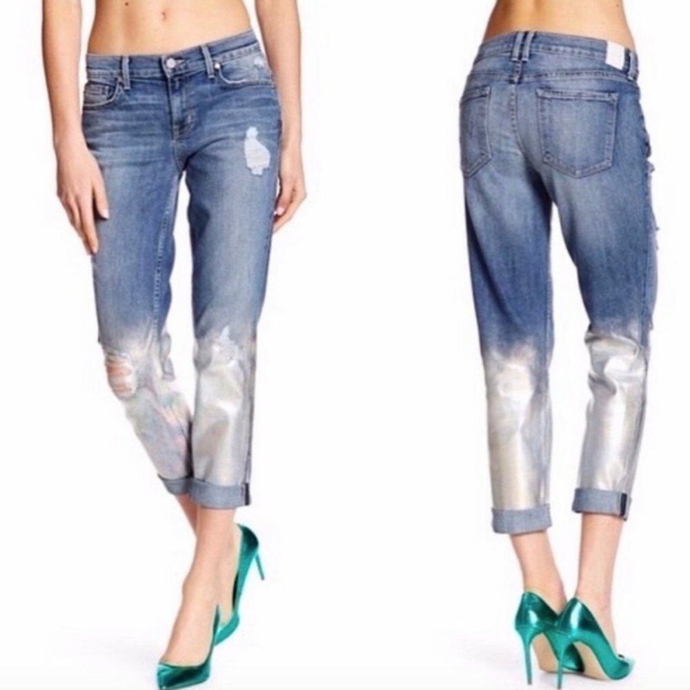 99 Level Anthropologie Boyfriend Hologram Jeans